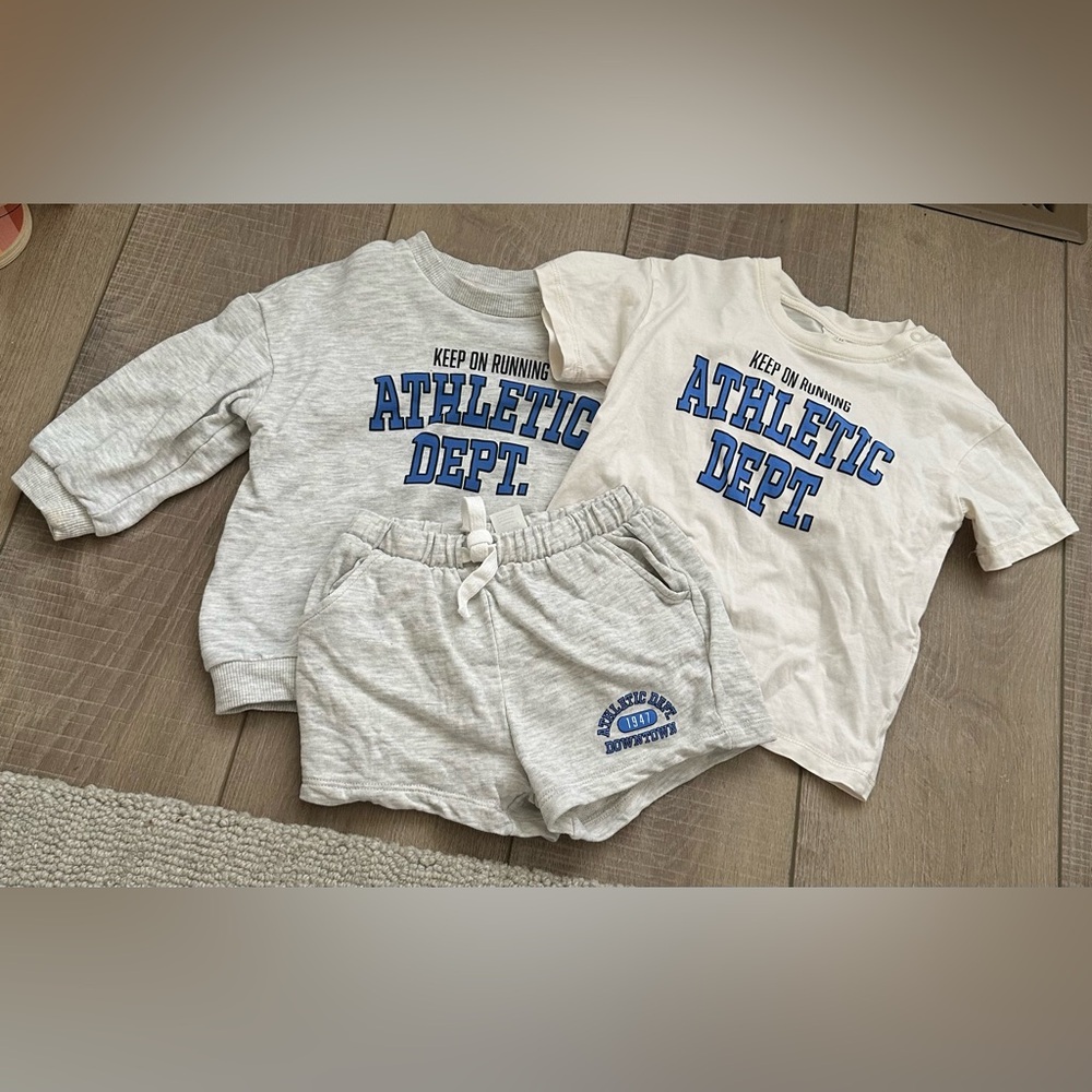 H&M Athletic Department Sweatshirt Shirt and Shorts Set in 18 Months
